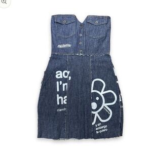 Clandestina Boutique. Handmade Jean Dress size small.